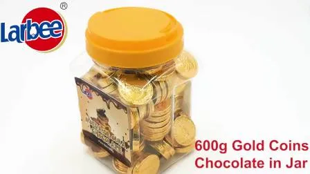 Cioccolato all'ingrosso con monete d'oro da 500 g in barattolo dalla fabbrica Larbee